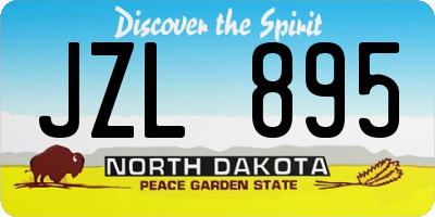 ND license plate JZL895