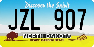 ND license plate JZL907
