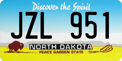 ND license plate JZL951