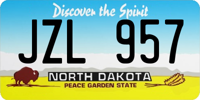 ND license plate JZL957