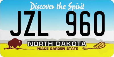 ND license plate JZL960