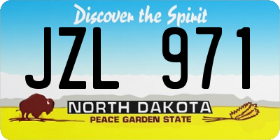 ND license plate JZL971