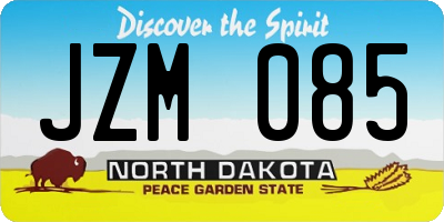 ND license plate JZM085