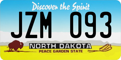 ND license plate JZM093