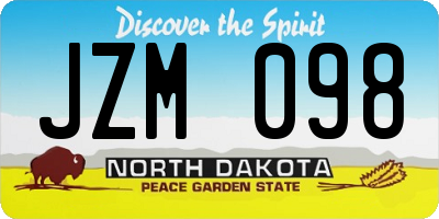 ND license plate JZM098