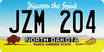 ND license plate JZM204
