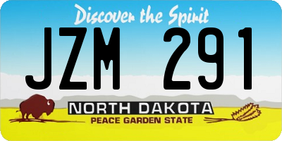 ND license plate JZM291