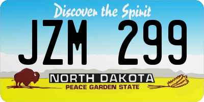 ND license plate JZM299