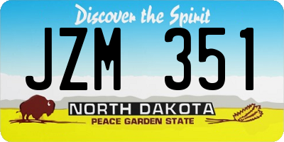 ND license plate JZM351