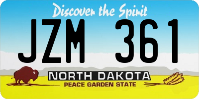 ND license plate JZM361