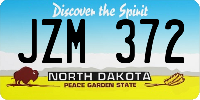 ND license plate JZM372