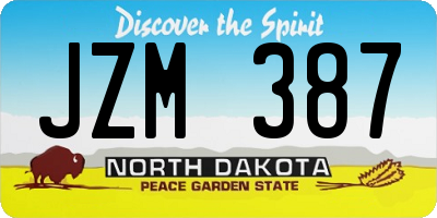 ND license plate JZM387
