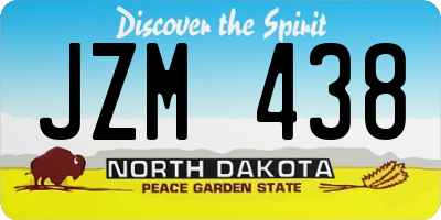 ND license plate JZM438