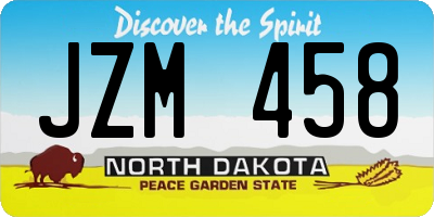 ND license plate JZM458