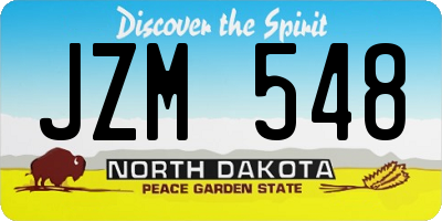 ND license plate JZM548