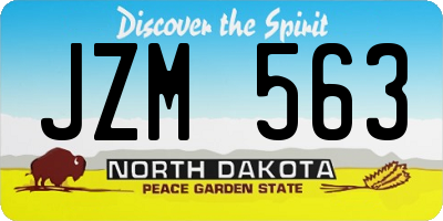 ND license plate JZM563