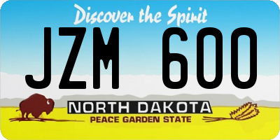 ND license plate JZM600