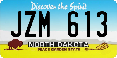 ND license plate JZM613