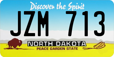 ND license plate JZM713