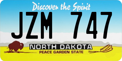 ND license plate JZM747