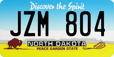ND license plate JZM804