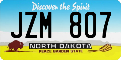 ND license plate JZM807