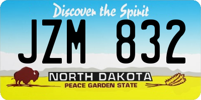 ND license plate JZM832