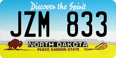 ND license plate JZM833