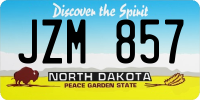 ND license plate JZM857