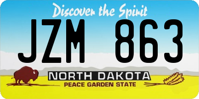 ND license plate JZM863