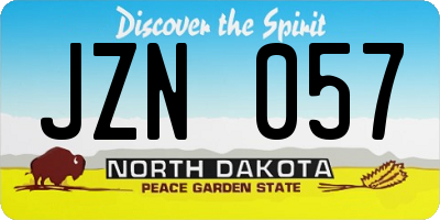 ND license plate JZN057