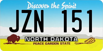 ND license plate JZN151