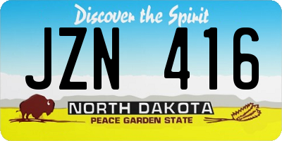 ND license plate JZN416