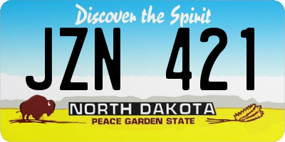ND license plate JZN421