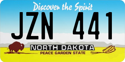 ND license plate JZN441