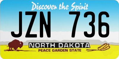 ND license plate JZN736