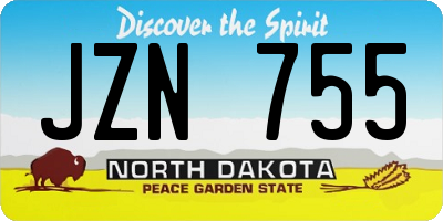 ND license plate JZN755