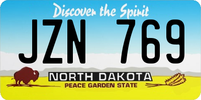 ND license plate JZN769