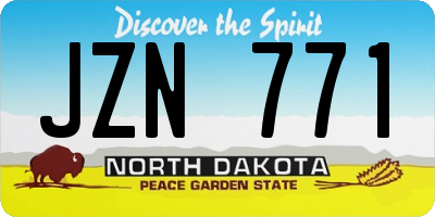 ND license plate JZN771