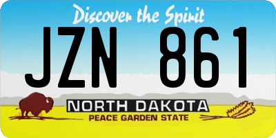 ND license plate JZN861