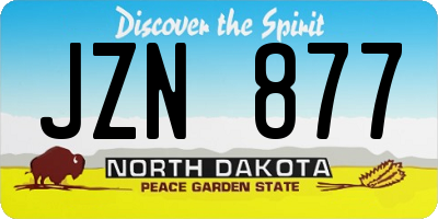 ND license plate JZN877