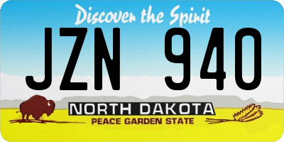 ND license plate JZN940