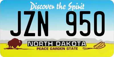 ND license plate JZN950
