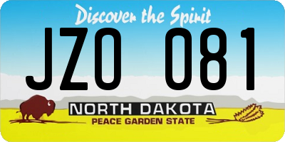 ND license plate JZO081