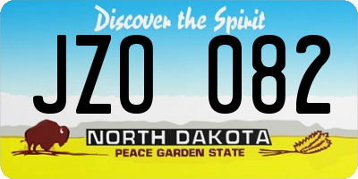 ND license plate JZO082