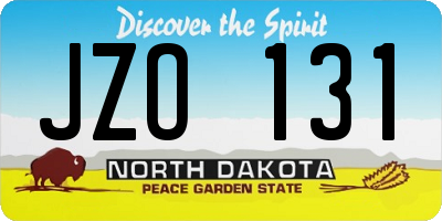 ND license plate JZO131