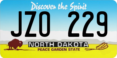 ND license plate JZO229
