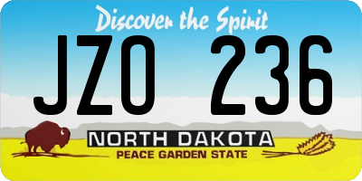 ND license plate JZO236