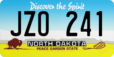 ND license plate JZO241