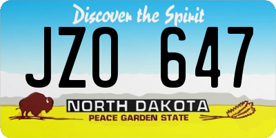 ND license plate JZO647